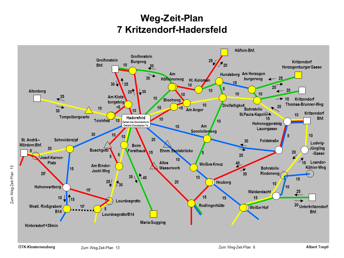 Weg-Zeit-Plan 7 Kritzendorf - Hadersfeld